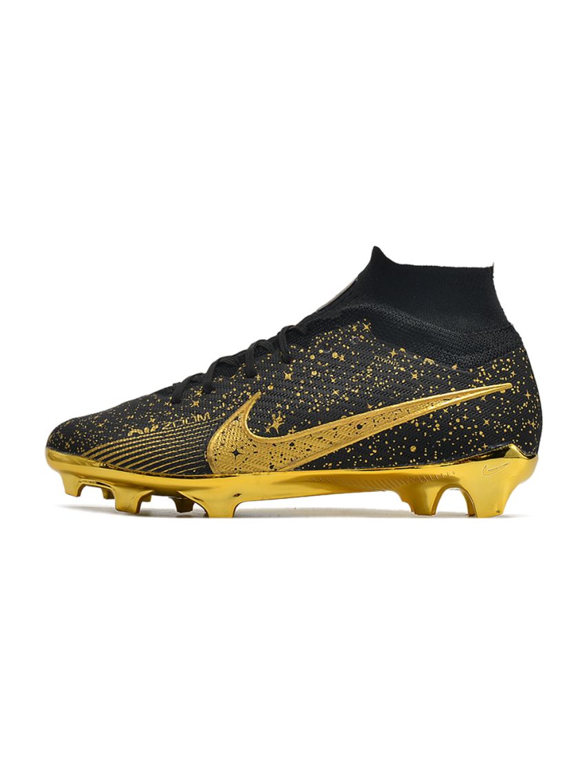 Nike Air Zoom Mercurial Superfly Elite 9 FG - Black/Metallic Gold/White
