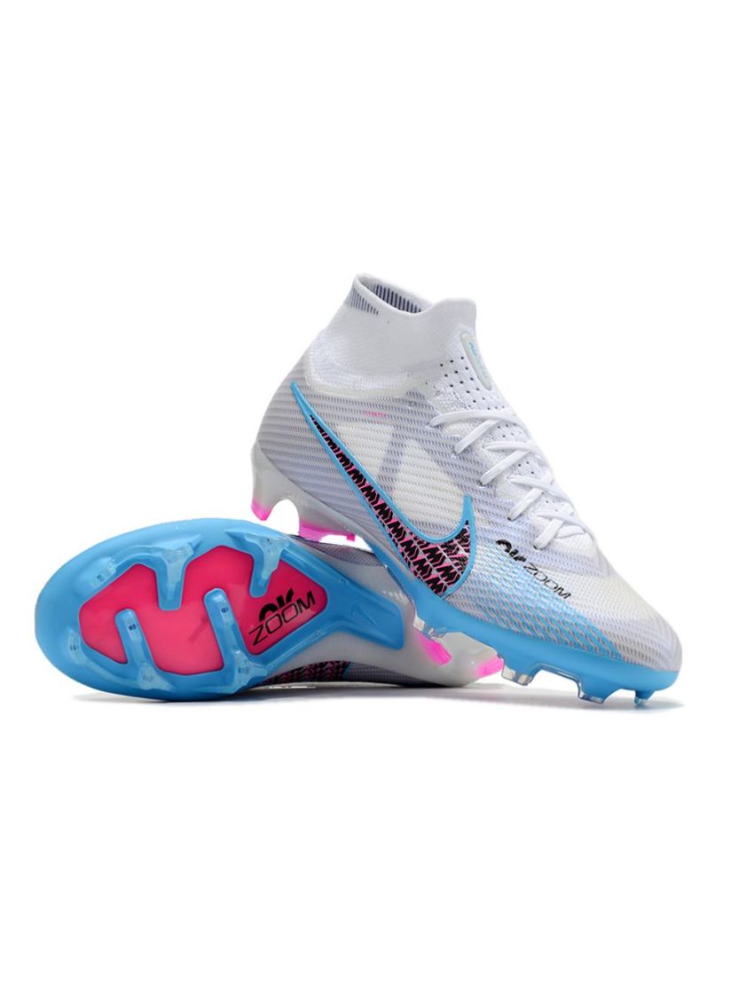 Nike Air Zoom Mercurial Superfly Elite 9 FG - White/Light Blue/Laser Pink