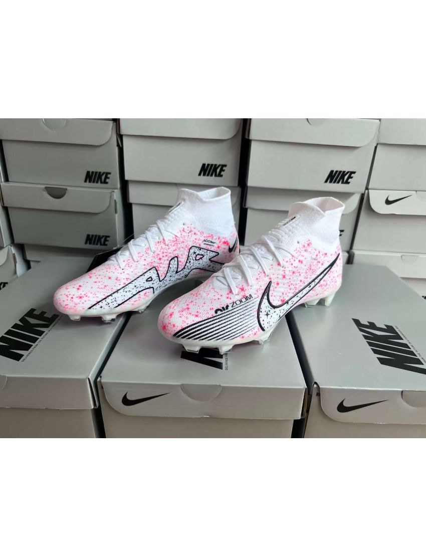 Nike Air Zoom Mercurial Superfly 9 Elite FG White Black Pink