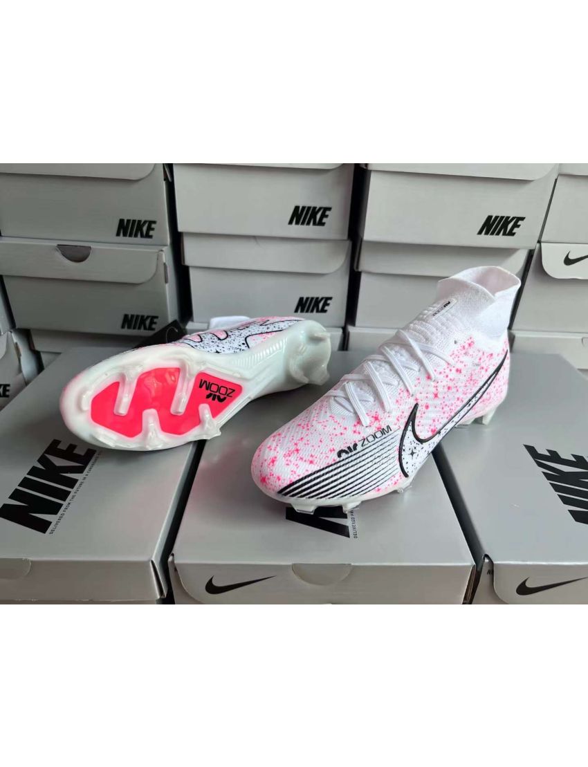 Nike Air Zoom Mercurial Superfly 9 Elite FG White Black Pink