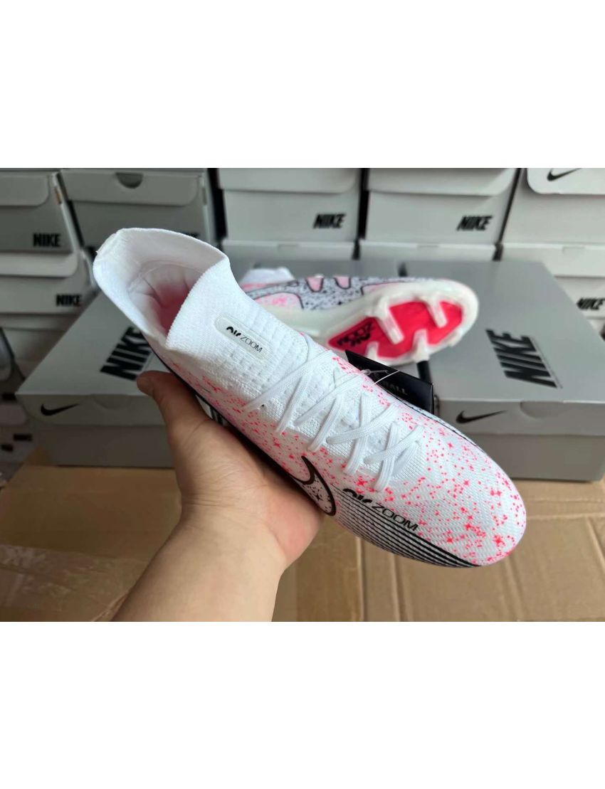 Nike Air Zoom Mercurial Superfly 9 Elite FG White Black Pink
