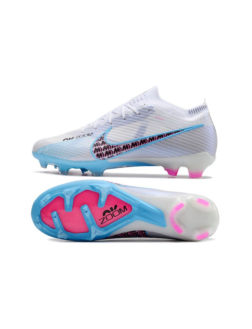 Nike Air Zoom Mercurial Vapor 15 Elite FG - White/Light Blue/Laser Pink