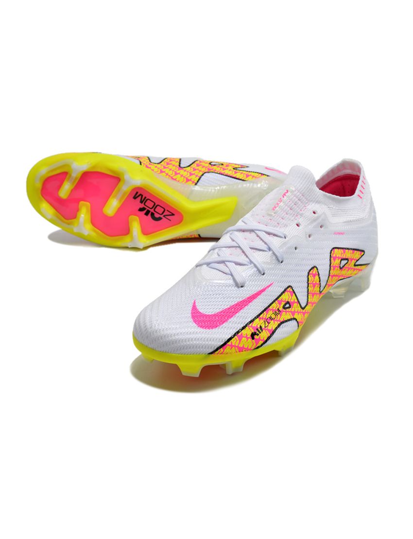 Nike Air Zoom Mercurial Vapor 15 Elite FG - White/Black/Yellow/Pink