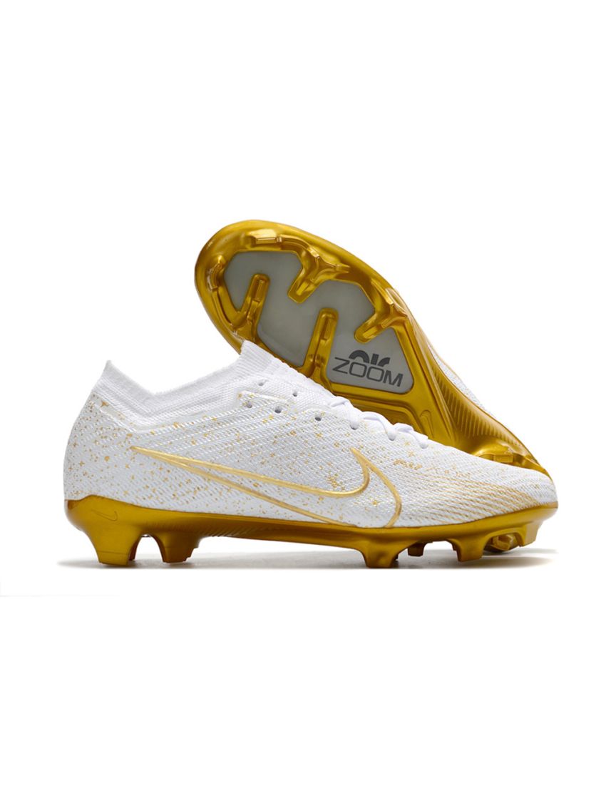Nike Air Zoom Mercurial Vapor 15 Elite FG - White/Gold