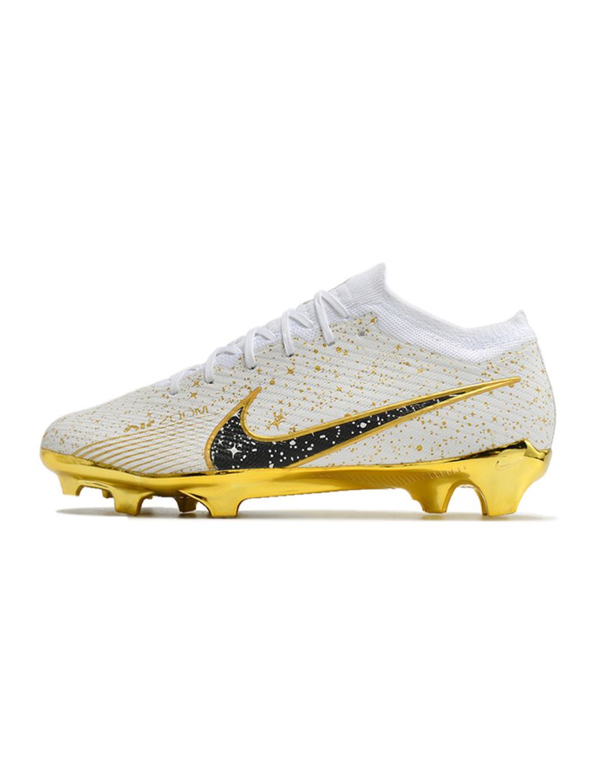 Nike Air Zoom Mercurial Vapor 15 Elite FG - White/Metallic Gold