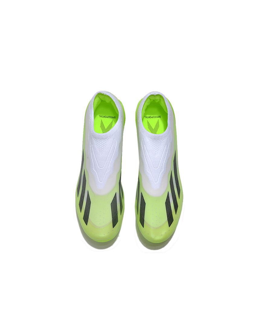 adidas X Crazyfast.1 Laceless FG - Cloud White/Core Black/Lucid Lemon