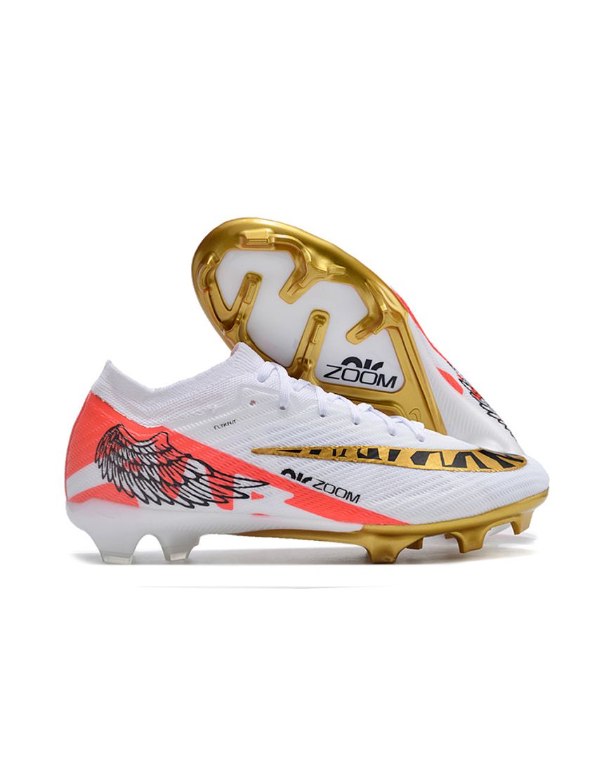 Nike Air Zoom Mercurial Vapor 15 Elite FG White Metal Gold Red Black