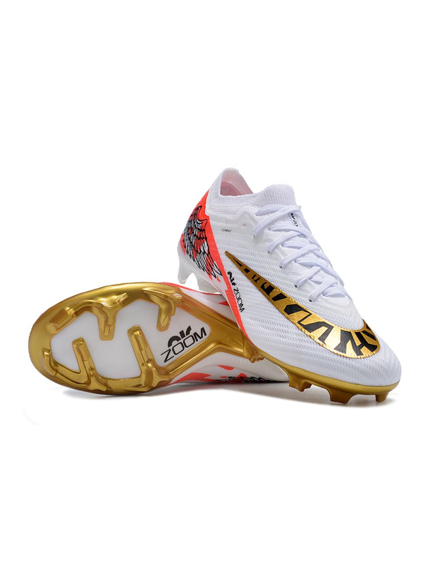 Nike Air Zoom Mercurial Vapor 15 Elite FG White Metal Gold Red Black
