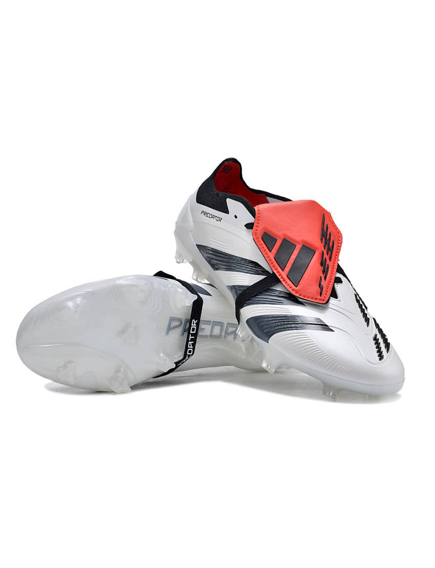 Adidas Predator Elite Fold-over Tongue FG - White Grey Solar Red