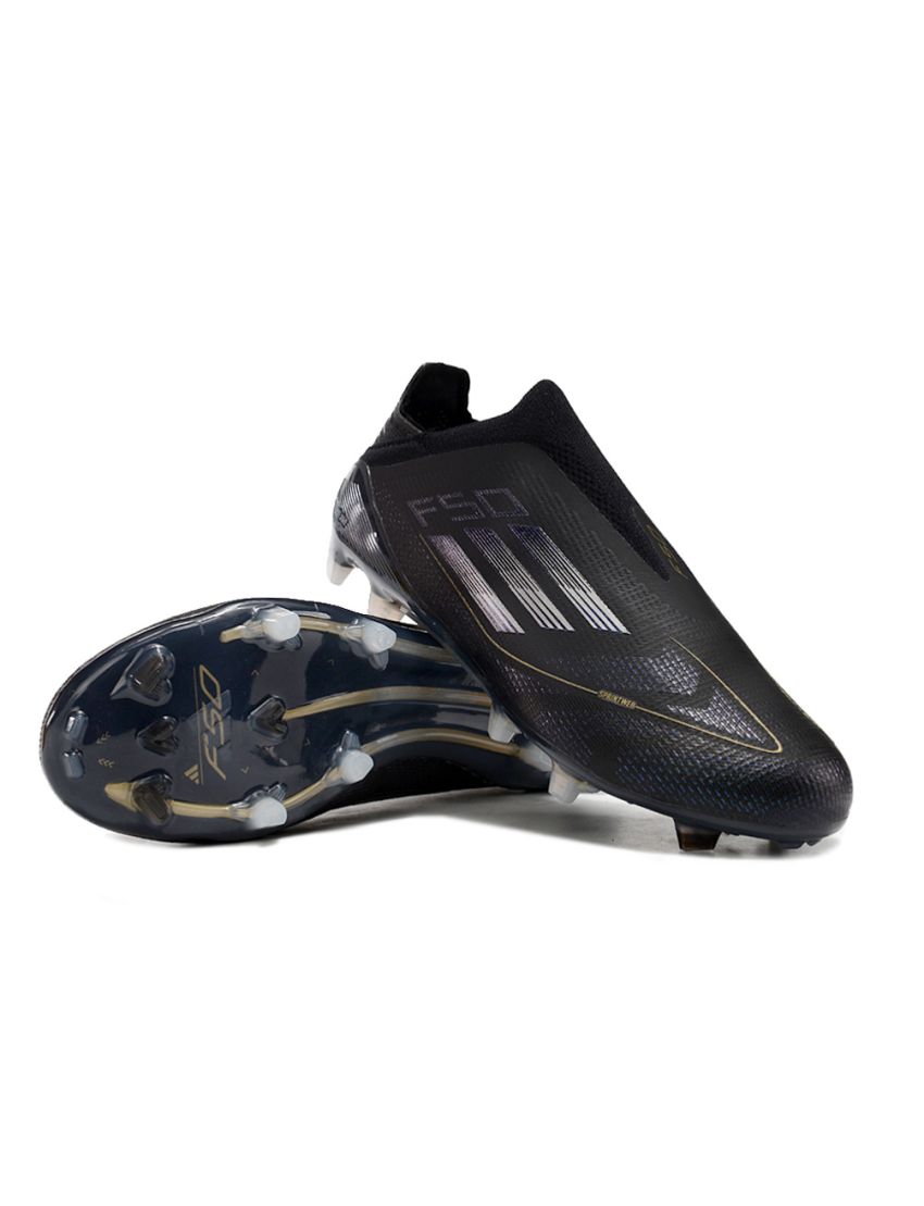 Adidas F50 Elite Laceless FG Dark Spark - Core Black/Iron Metal/Gold Metallic