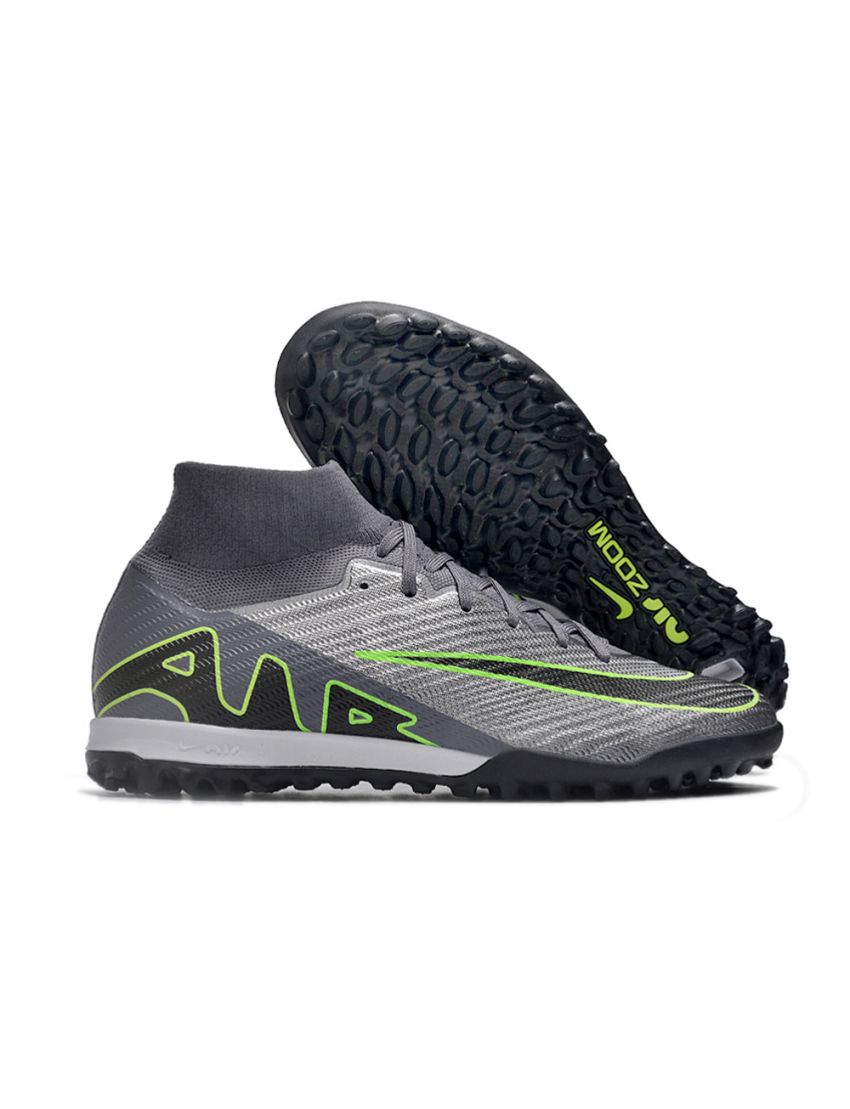 Nike Air Zoom Mercurial Superfly IX Elite TF Silver Grey Black Green