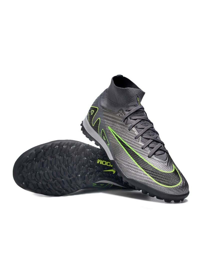 Nike Air Zoom Mercurial Superfly IX Elite TF Silver Grey Black Green