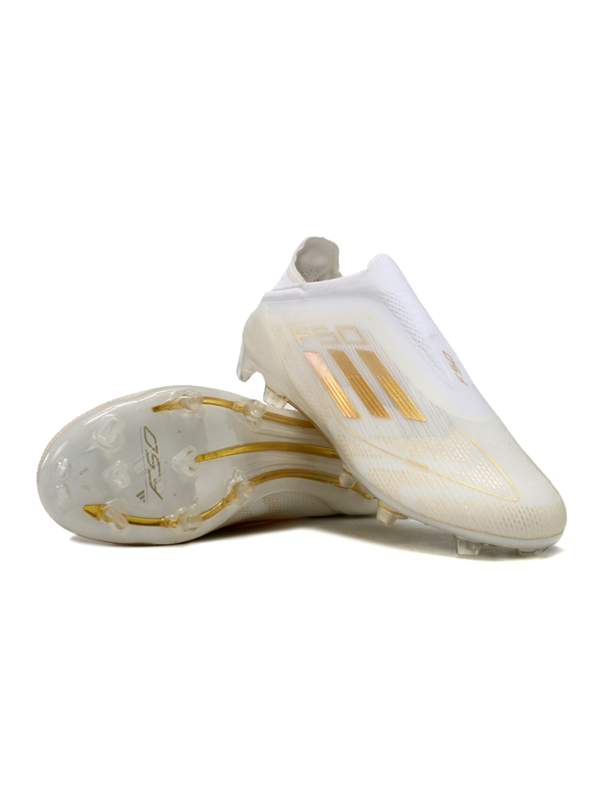 adidas F50 Elite Laceless FG Day Spark - Footwear White/Gold Metallic/Footwear White