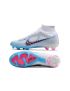 Nike Air Zoom Mercurial Superfly Elite 9 FG - White/Light Blue/Laser Pink